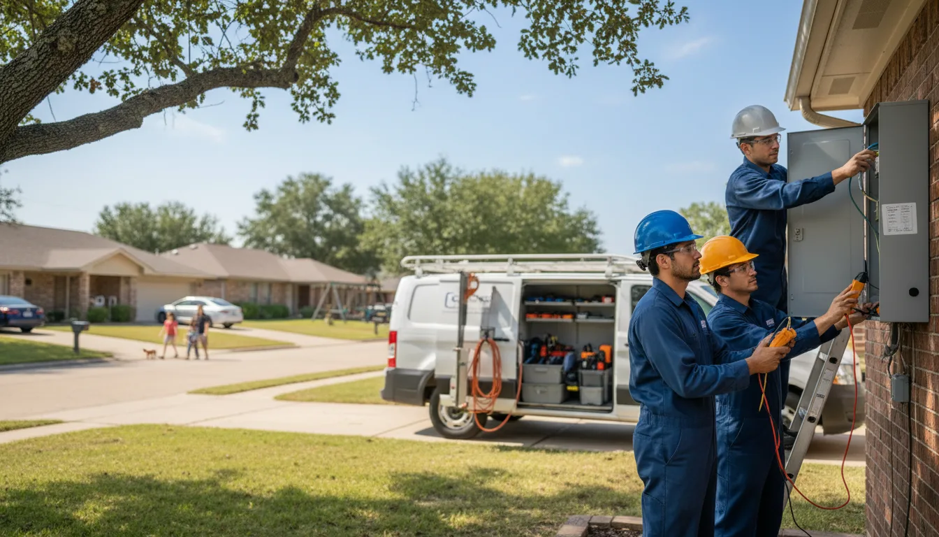 Certified electrician providing emergency electrical services in Combes, TX